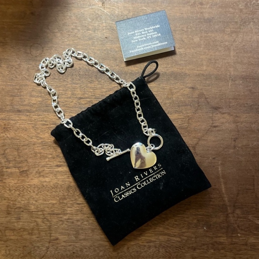 Joan Rivers, Heart Charm Toggle Necklace with Rolo Chain